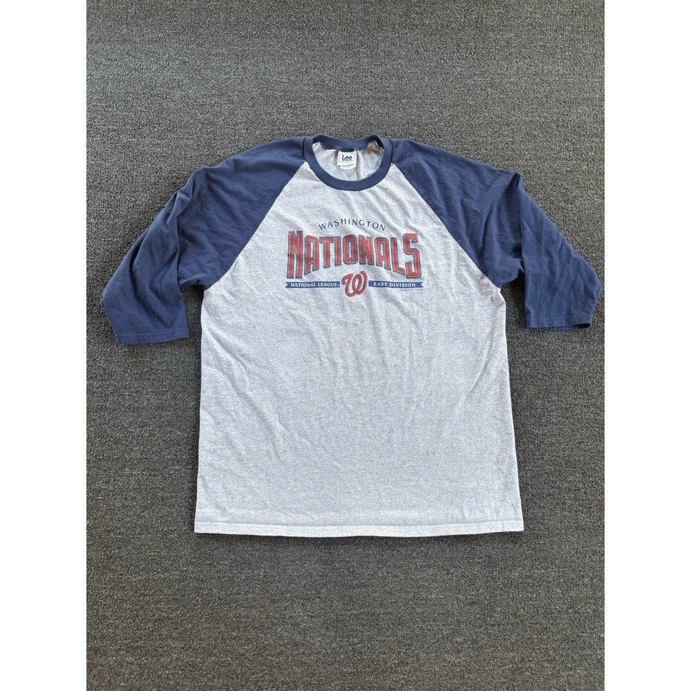 Washington Nationals Lee Sport Raglan Shirt Men's XL MLB 3/4 Sleeve Baseball VTG